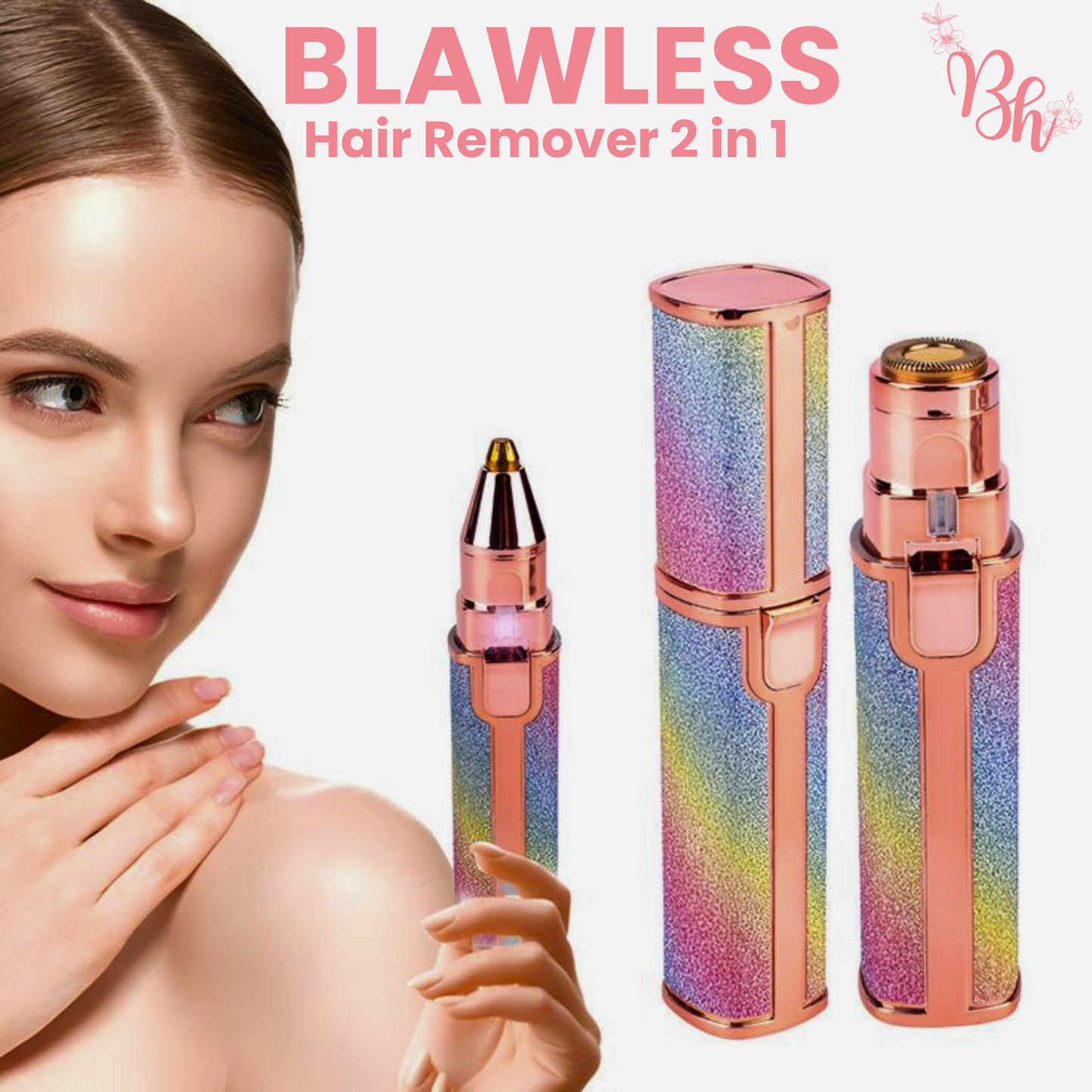 Painless Facial 2 IN 1 Hair Remover for Women | Compact, Battery-Operated with Light