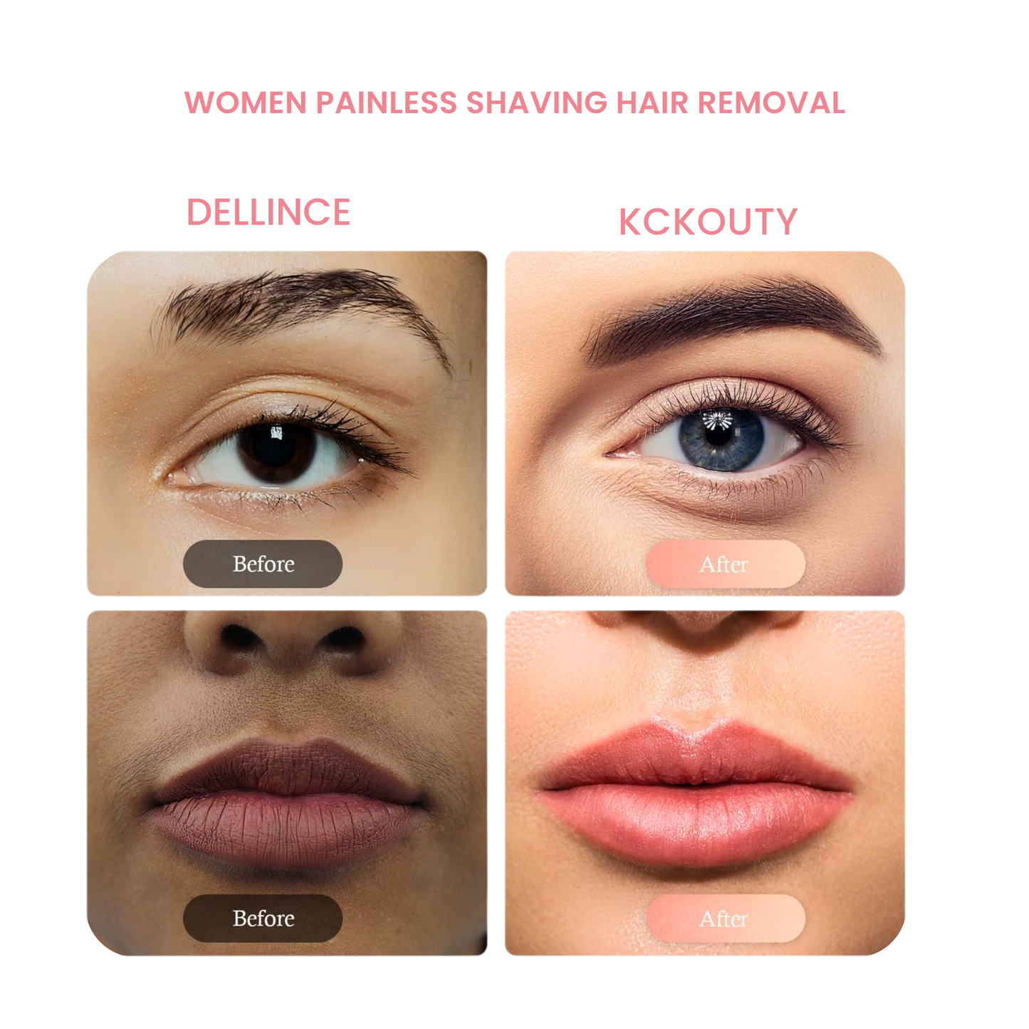 Painless Facial Hair Remover for Women | Compact, Battery-Operated with Light