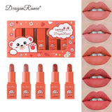 Dragon Ranee Set Of 5 Colors Makeup Matte Lipstick Non Stick Cup For Girls Moisturizing & Waterproof For Girl And For Women