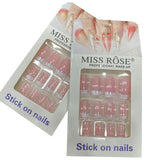Miss Rose Stick On French Nails 7204-012