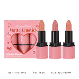 Three Lipsticks Small Set Boxed Lipstick Female Velvet Matte Lovely HeaD8010