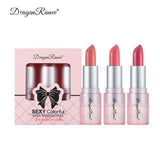 Dragon Ranee Pearlescent Glitter Lipstick Set Moisturizing Texture Non-drying Pearly Lip Tint Long Lasting 305gx3pcs