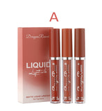 Dragon Ranee 3Pcs Nude Liquid Lipstick Set Matte A