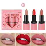 Three Lipsticks Small Set Boxed Lipstick Female Velvet Matte Lovely HeaD8010