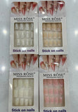 Miss Rose Stick On French Nails 7204-012