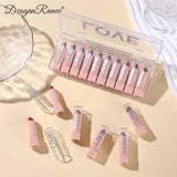 Dragon Ranee Pack of 10Pcs Pink Mini Lipstick Gift Box Nude Multicolor Matte Misty Velvet Lipstick
